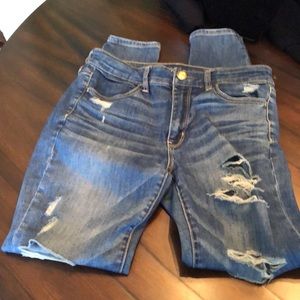 🇺🇸🦅 classic ripped super stretch high rise jegging 5-pocket jeans